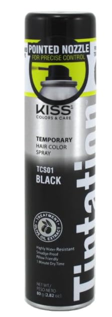 Tintation Temporary Hair Color Spray, Black, 2.82 oz (Pack of 1)