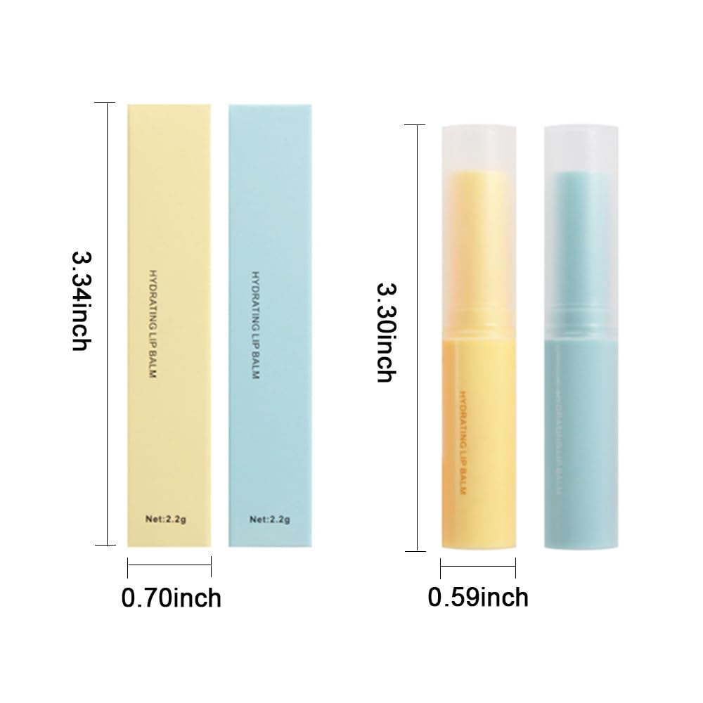 Nourishing Lip Balm for Dry & Chapped Lips, Ideal Lipstick Primer for Women, Deep Moisturization Chapstick, Vegan Tinted Lip Balm, Hydrating, Fall Winter Lip Care, 1#+2#