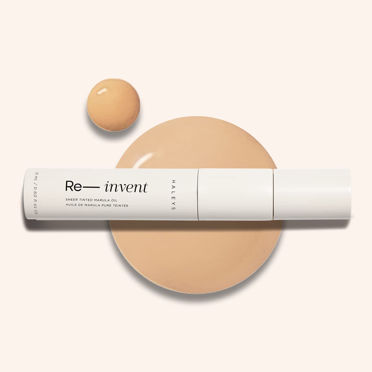 HALEYS Re-invent Sheer Tinted Marula Oil (Light/Medium Warm), Skin Tint, Tinted BB Moisturizer, Tinted Foundation, Face Oil, Hydrate Skin, Flexible Shades, Low to Med Coverage, For All Skin Types