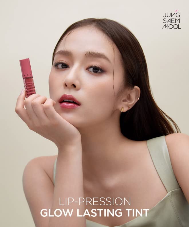 JUNG SAEM MOOL LIP-PRESSION Glow Lasting Tint 0.14 Fl Oz, Water-In-Oil Gloss Tint for Hydrated, Plump Lips, Non-Sticky Comfortable Fit for Radiant Lip Stain, Korean Lip Makeup (Pinky Mauve)