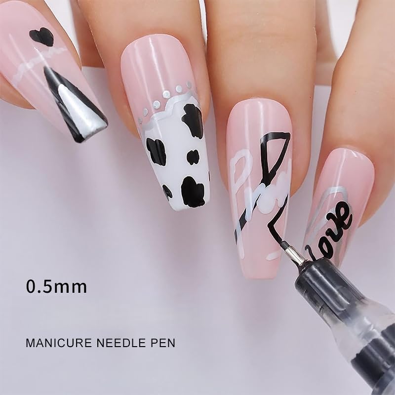 Nail Polish Pen, 1 PCS Nail Art Pen, Nail Pencil, DIY Drawing Painting Pen, for Nails DIY (Pink 0.5mm)