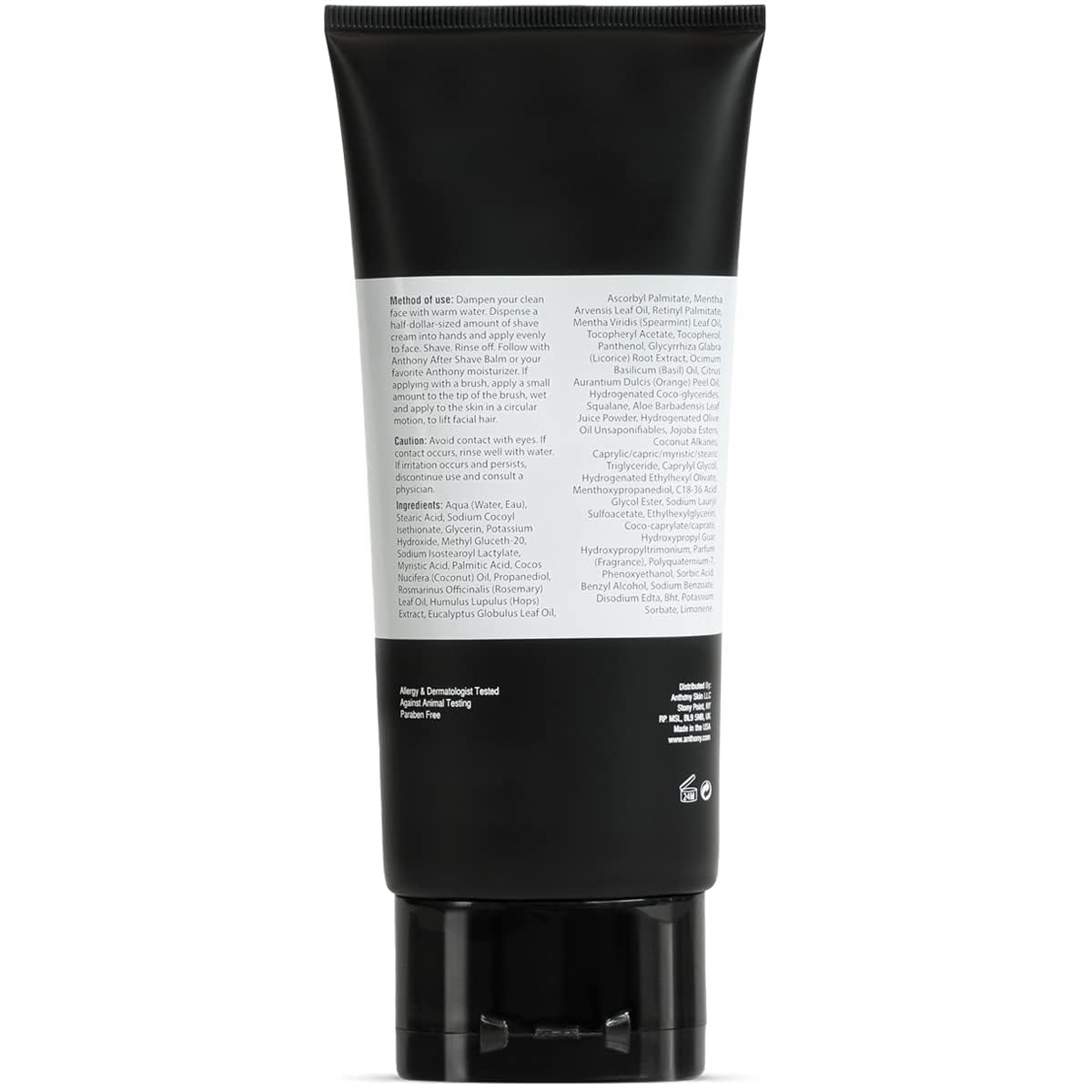 Anthony Shaving Cream Mens Sensitive Skin: Squalane, Eucalyptus, Spearmint and Rosemary Extracts, Help Soothe, Refresh, Cool, and Condition Your Skin for Shave 3 Fl Oz