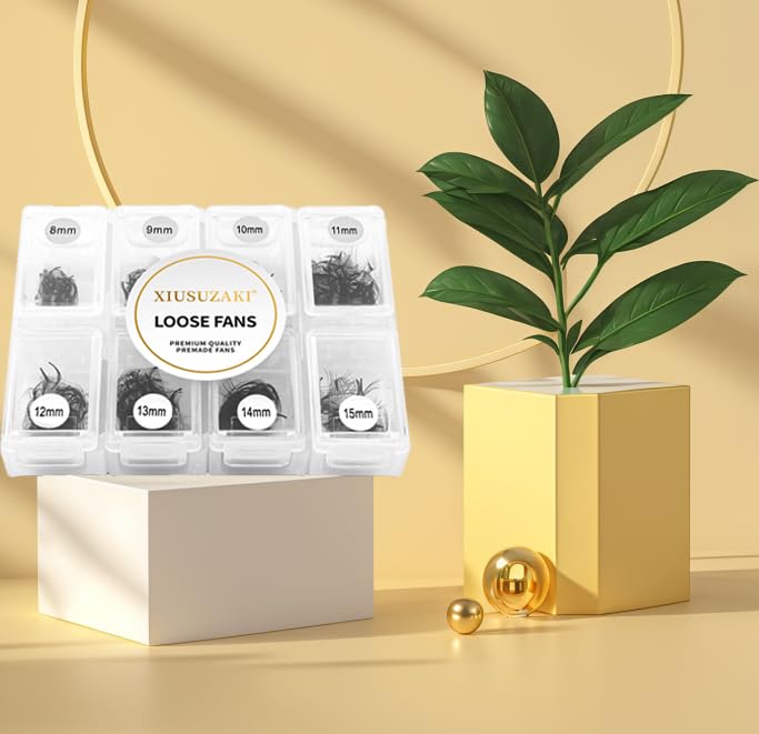 Premade Fans Eyelash Extensions 600 Fans 14D Volume Lash Extensions 0.07 Thickness Eyelash Extension C Curl Premade Lash Fans Mix 8-15mm Fluffy Soft Handmade Loose Fan(600Fans-14D-0.07-C,8-15mm)