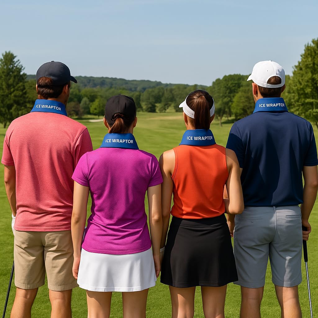 Ice Wraptor Bandana + 4 inserts:Just Add Water & freeze. Keep Neck, Head, oints Cool. Portable Ice Therapy for Pain Relief.Adjustable, Lightweight Comfortable- w/ 5 2.5"x15" Reusable Cryosheet Inserts