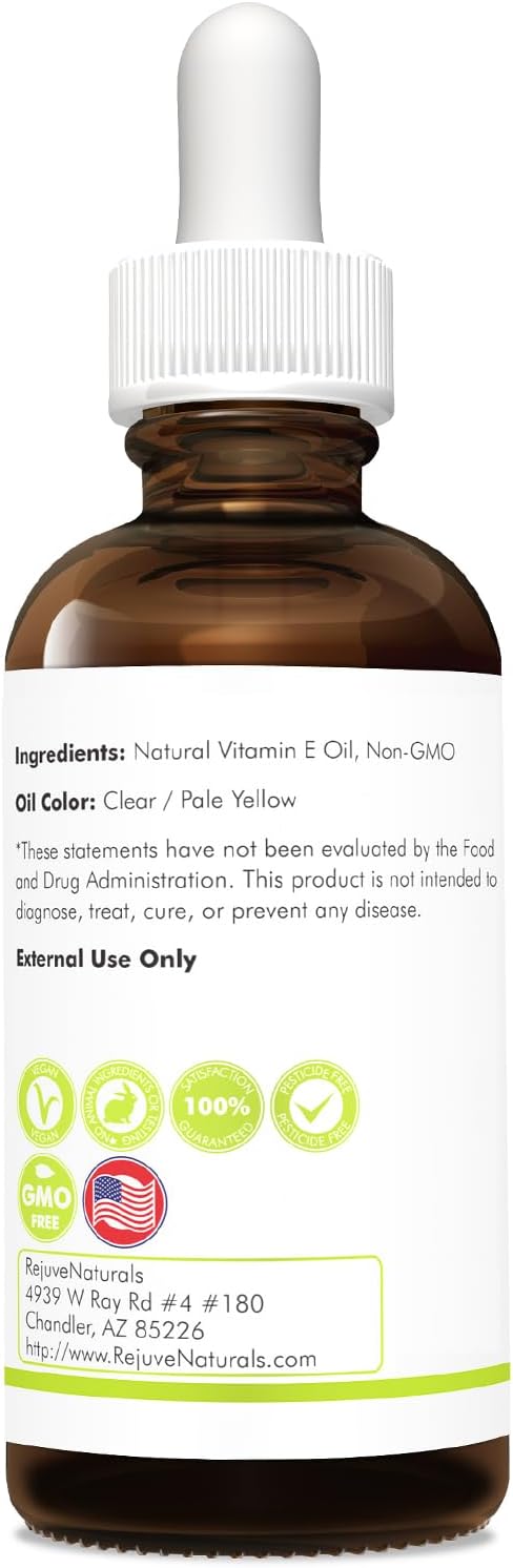 Vitamin E Oil - 100% Pure & Natural, 85,800 IU. Repair Dry, Damaged Skin from Surgery & Acne, Age Spots & Wrinkles. Boost Collagen for Moisturized, Youthful-looking Skin. d-alpha tocopherol, 2 Fl Oz