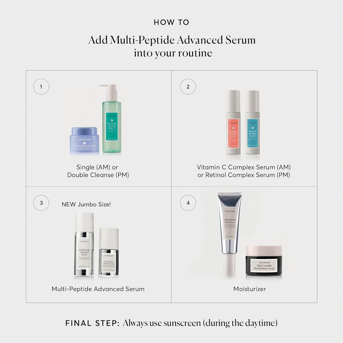 Naturium Multi-Peptide Advanced Serum Jumbo, Firming & Smoothing Face Serum for Fine Lines & Wrinkles with Advanced Multi-Peptide Blend, 2 oz