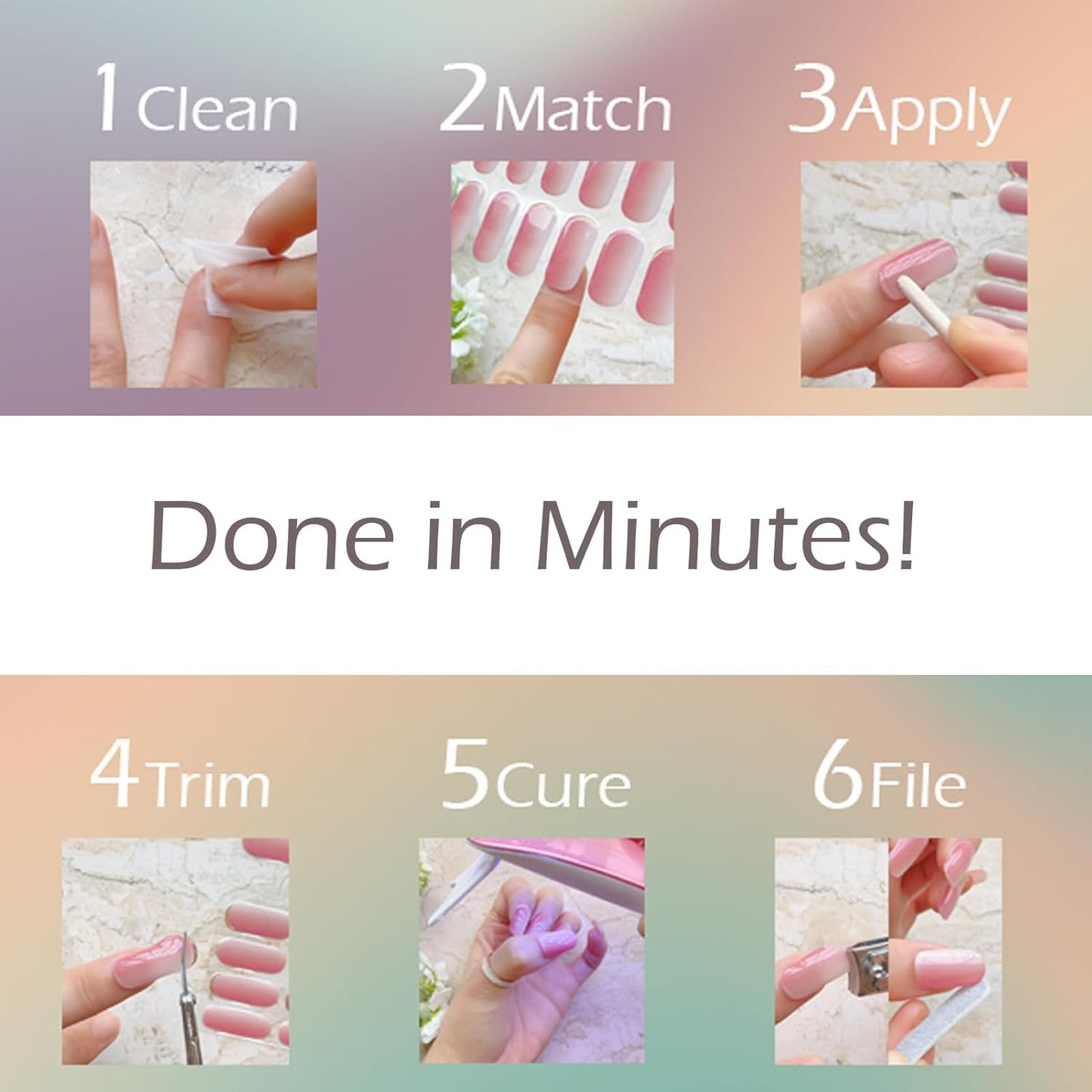 Semi Cured Gel Nail Strips, 20 pcs Nail Wraps, Glaze Stickers, Salon Quality French Manicure, Full Decal Gel Polish Strips, Long Lasting SCG, Easy on, UV Required (Scarlet Sparkle)