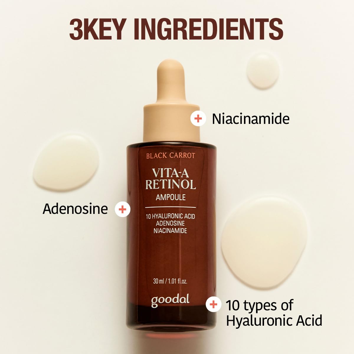 GOODAL Black Carrot VITA-A Retinol Ampoule 30ml, Hydration Facial Serum for Glowy Skin, Lightweight Serum, Korean Skincare, Pore minimizer