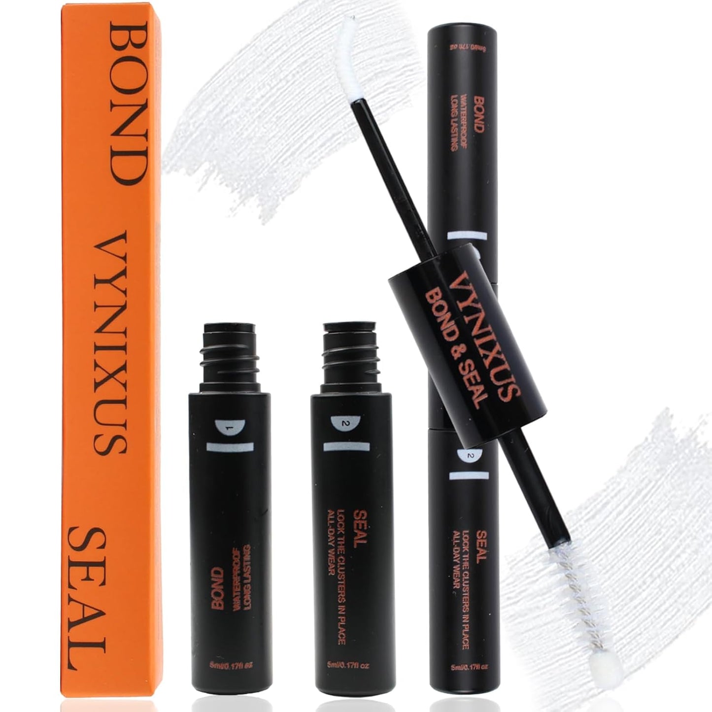 Lash Bond and Seal Waterproof Lash Glue for Eyelash Clusters Lash Cluster Glue Eyelash Glue 2-IN-1 10ml 72H+