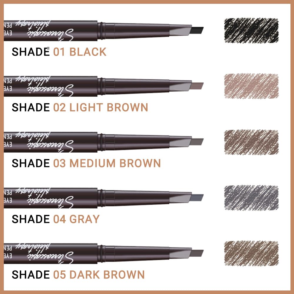 Eye Brow Pencils for Women, Retractable Soft Brown Eyebrow Pencil with Brow Brush for Eye Makeup, Ultimate Thin Definer Pencils, Fine Tip lapiz de cejas-Dark Brown
