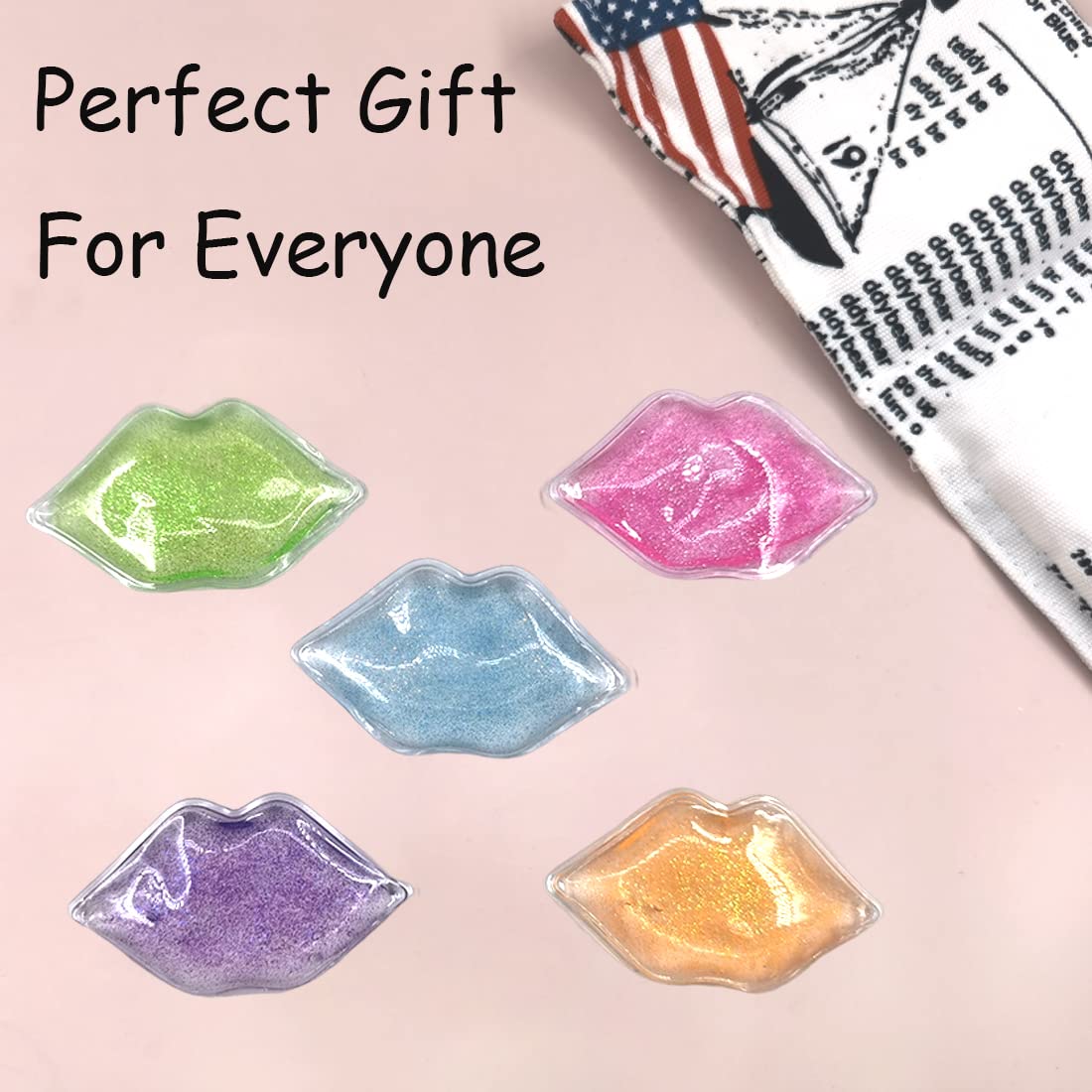 Lip and Eye Ice Pack for Injuries, Mini Small Gel Ice Pack, Hot and Cold Compress, Reduce Pain and Swelling, Dark Circles Fade, Eye Relax, Anti-Aging Lip Care Pad Gift for Girl Woman (Multicolored)