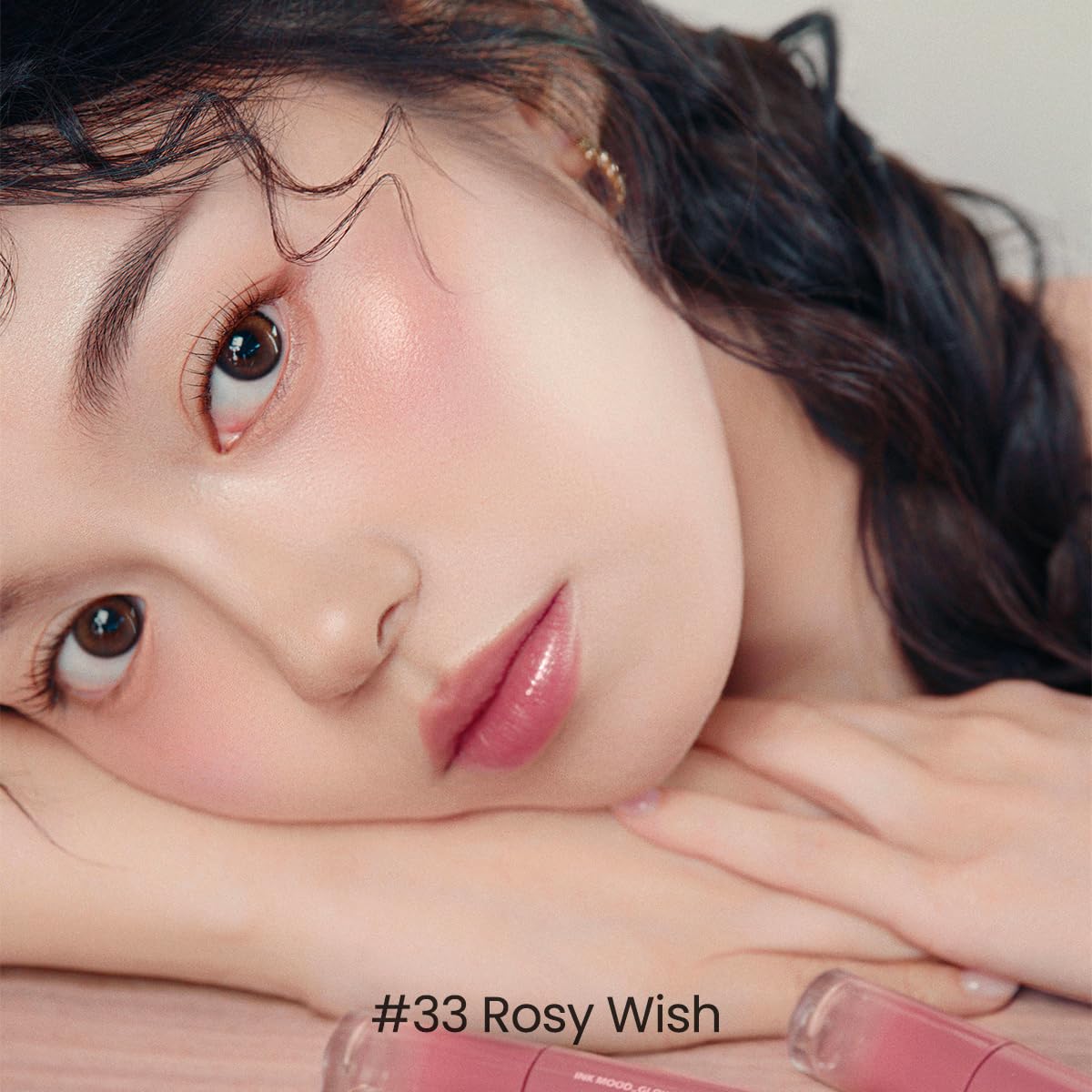 Peripera Ink Mood Glowy Tint | Lip-Plumping, Naturally Moisturizing, Lightweight, Glow-Boosting, Long-Lasting, Comfortable, Non-Sticky, Mask Friendly, No White Film 033 ROSY WISH