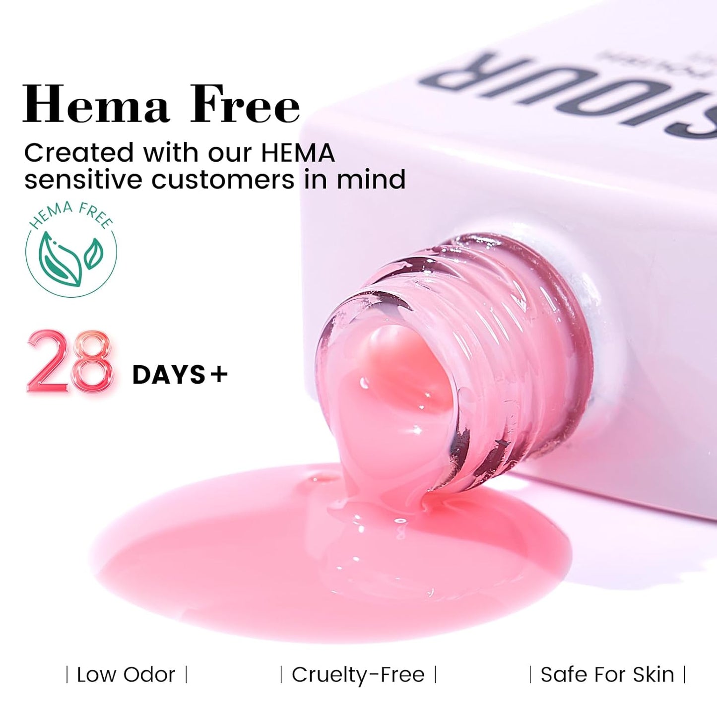 HEMA and TPO Free Milky Pink Gel Nail Polish - 18 ML Nude Jelly Pale Pink Nail Polish Gel for Women Girls Gift, Long Lasting Neutral Clear Translucent Color Soak Off Cured for Home Nail Art Salon DIY