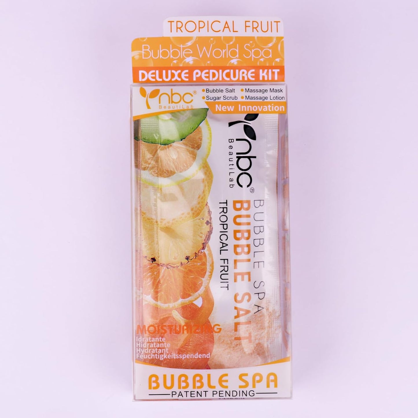 Pedicure Kit Foot Soak Set: Bubble Salt, Sugar Scrub, Massage Mask, Massage Lotion in a Box, 4 Step Foot Spa Kit for Dry Feet,Tired Feet ļ¼1 Set Mango)