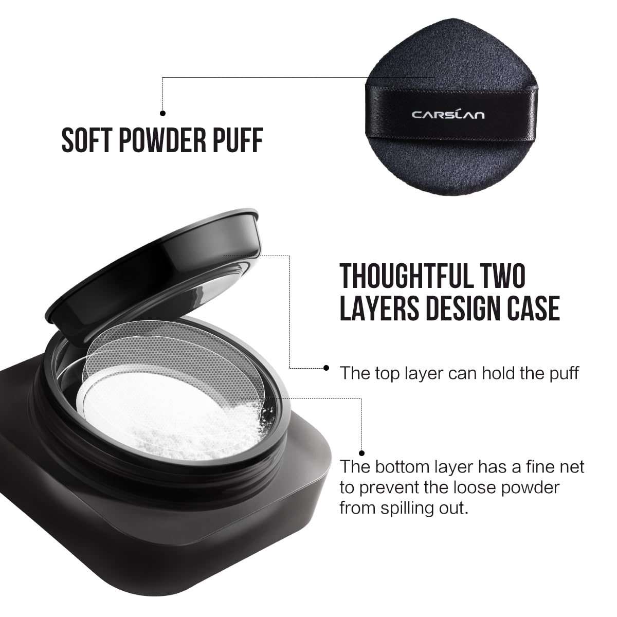 Soft Focus Loose Setting Powder, Waterproof, Matte, Oil Control, Shine Free, Talc-Free Face Powder Makeup, 24H Longwear Finishing Powder, 01 Translucent For Dry (0.63Oz)