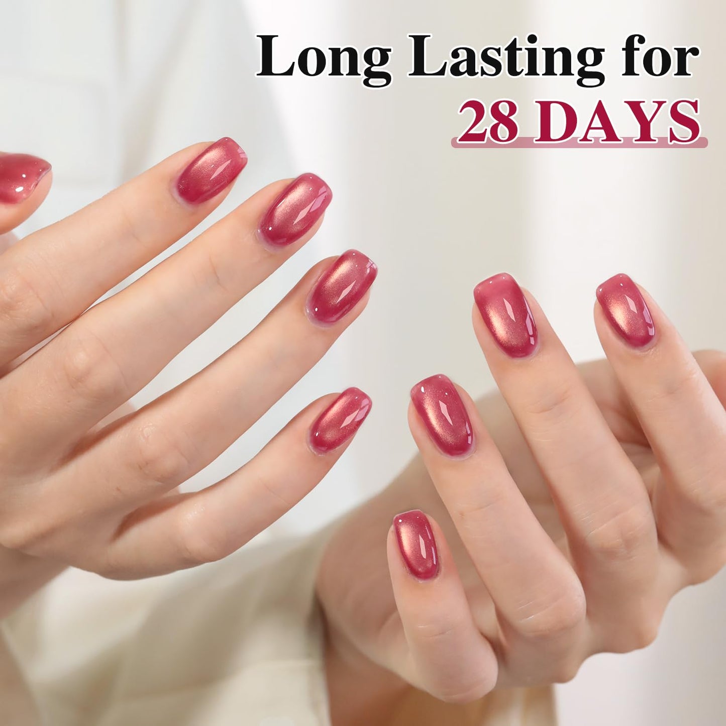 Double Rhythm 0.5 OZ Cat Eye Gel Polish with Magnet 15ML Holographic Glitter Shimmer Translucent Jelly Color Magnetic Nail Polish Salon DIY at Home (Dreamy Rose Purple-MC1273)