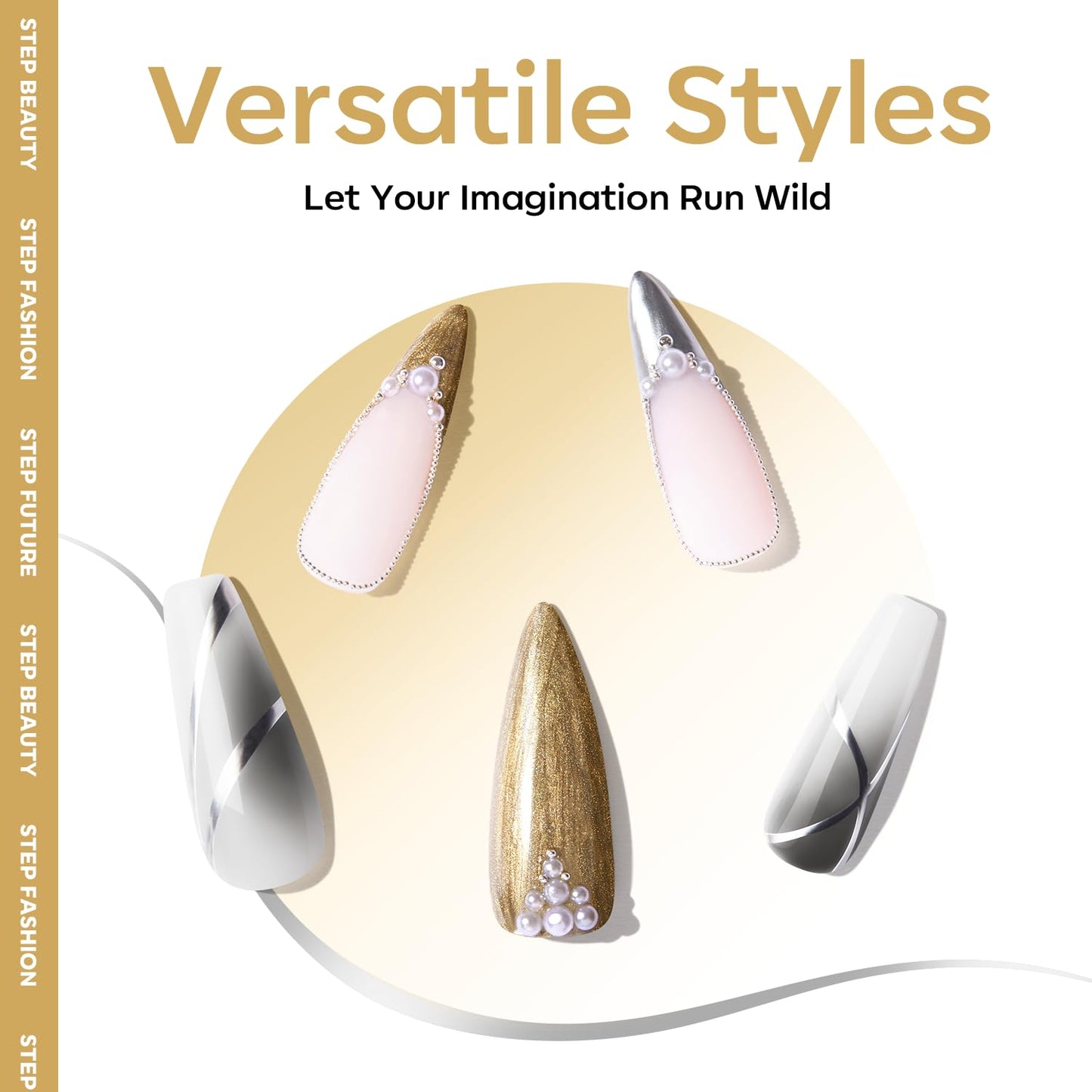 modelones Metallic Gold Silver Gel Liner Nail Polish 2 Pcs Chrome Mirror 3D Effect Nail Art Polish Bronze Thin Brush For Swirl Soak Off French Tip DIY Salon Nail Glue Manicure Gift For Women Girls