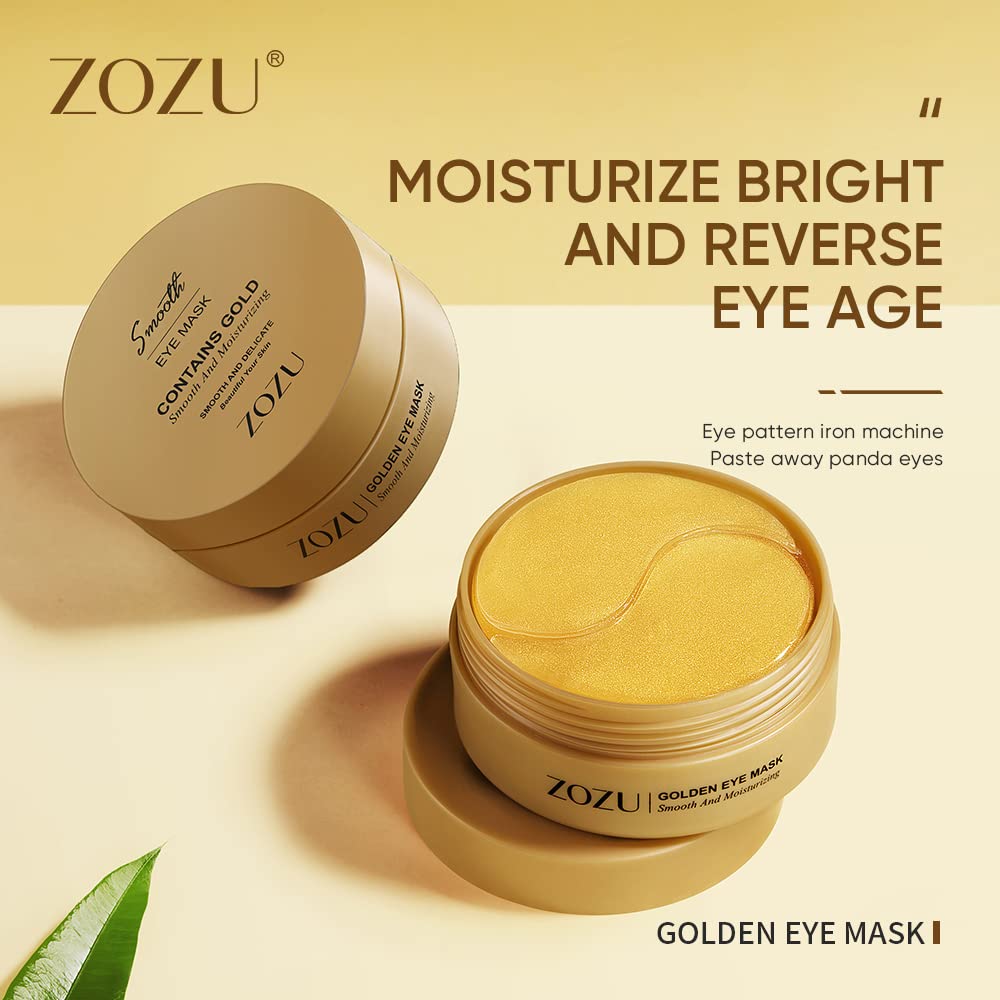 24K Gold Under Eye Patches-120 Pcs,Eye Mask Pure Gold Anti-Aging Collagen Hyaluronic Acid Under Eye Mask for Dark Circles, Puffiness & Wrinkles Refresh Your Skin(Gold)