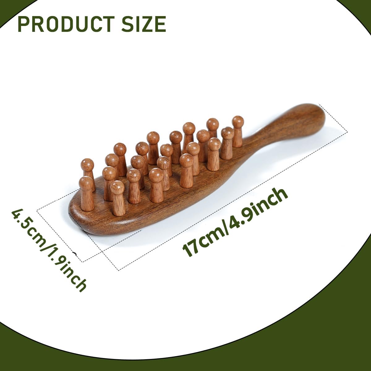 Wooden Scalp Massage Comb - Sandalwood Head Massager Tool, Gua Sha Brush for Women Men Hair Growth