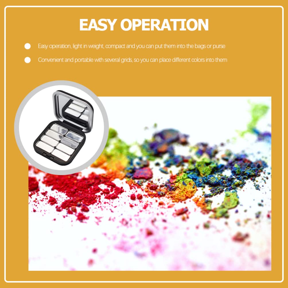 2pcs Empty Magnetic Eyeshadow Palette, Small Makeup Palette Lipstick Compact Containers Cosmetic Sample Storage Cases Magnetic Pallete for Makeup