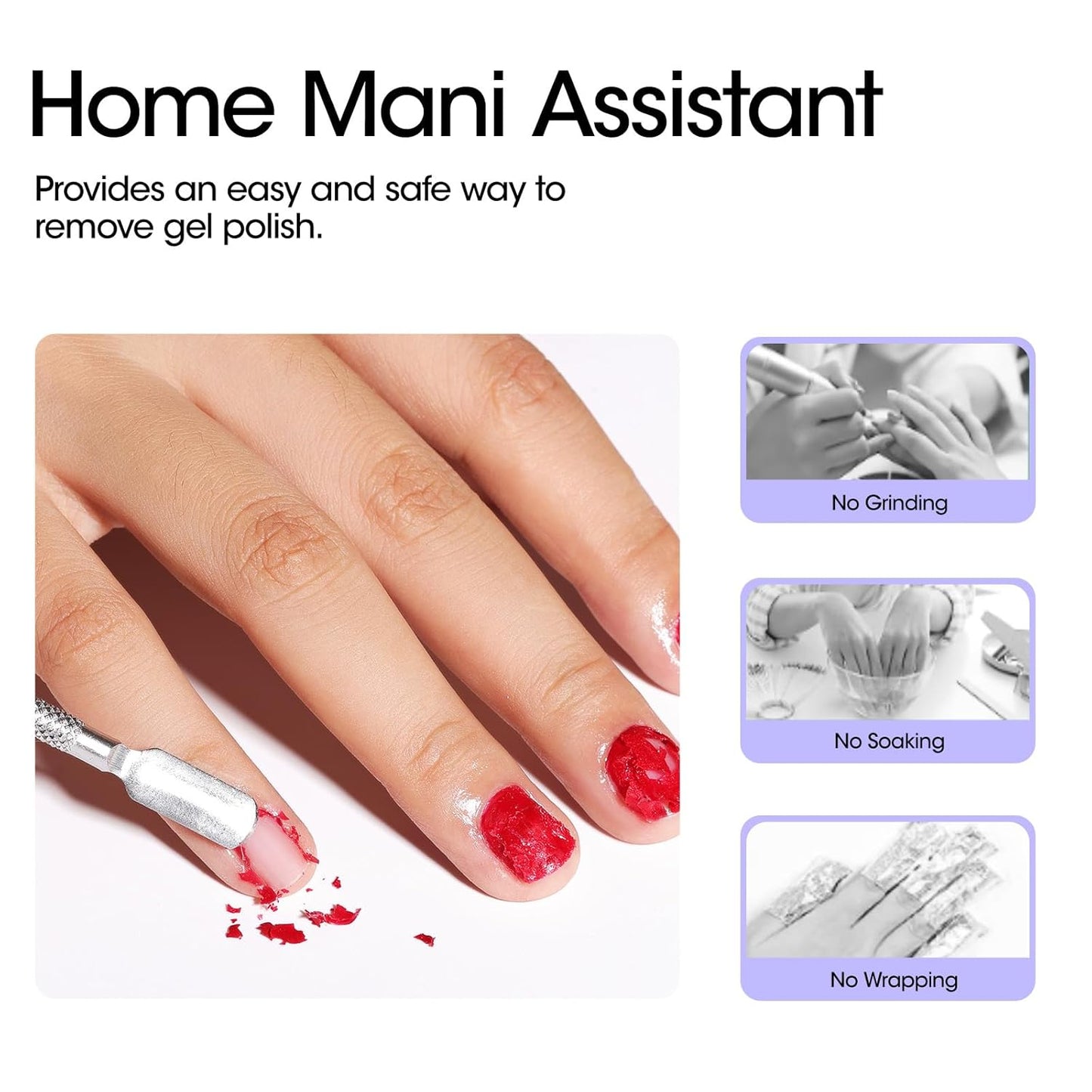 Gellen Gel Polish Remover Kit - Gel Nail Polish Remover with Latex Tape Peel Off Liquid and Manicure Tools, Quick & Easy Gel Polish Remover in 2-5 minutes, No Damage to Nails