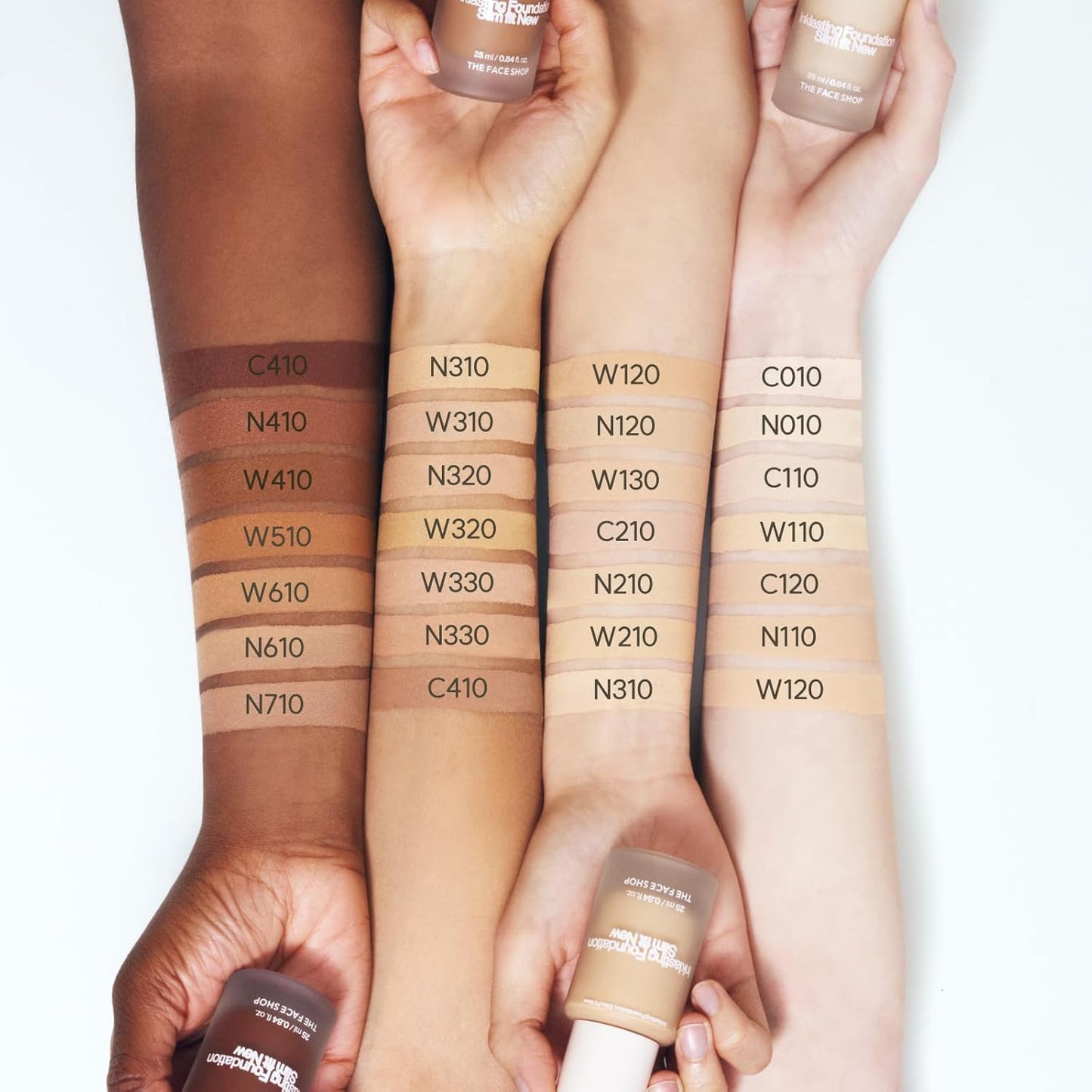 THE FACE SHOP Ink Lasting Liquid Foundation, Full Coverage, 72‑Hour Wear Semi‑Matte Finish, Makeup with Bakuchiol, W310 Caramel, 0.84 Fl. Oz.