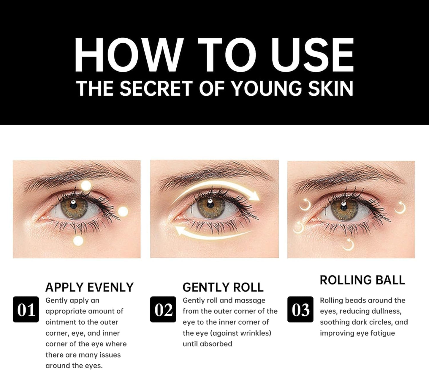 2PCS Time Eraser Oil,Time Eraser Rollerball Castor Oil and Frankincense, Castor Oil and Frankincense Eye