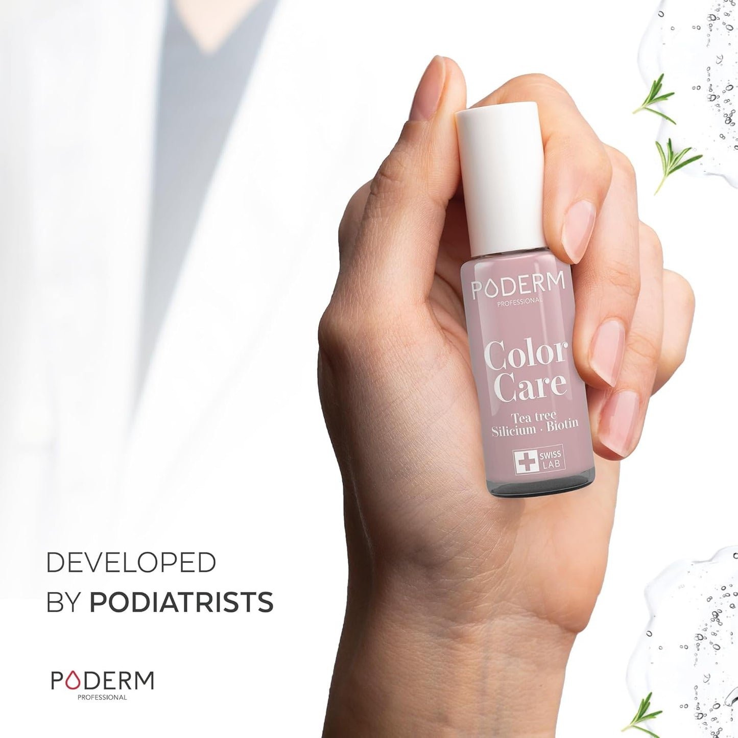 PODERM - Nail Polish ā Enriched with Tea Tree ā Improves nail appearance ā Ingredients Natural/Vegan - foot/hand - Swiss Made (Lavender)