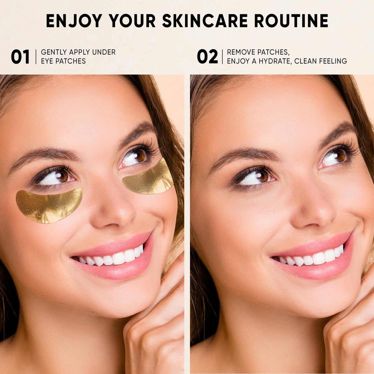 CÉLOR Under Eye Patches Premium - Golden Under Eye Mask Enriched with Hyaluronic Acid, Caffeine, Tea Tree & Collagen, Under Eye Patches for Puffy Eyes, Dark Circles and Puffiness (14 Pairs)