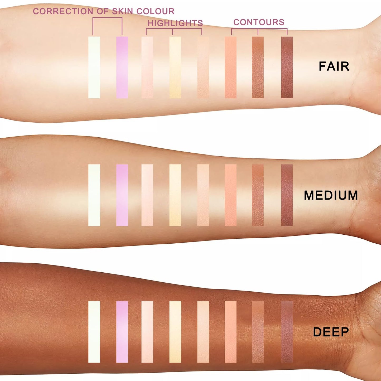 Youngfocus Cosmetics Cream Contour Best 8 Colors and Highlighting Makeup Kit - Contouring Foundation/Concealer Palette - Vegan & Cruelty Free - Step-by-Step Instructions Included