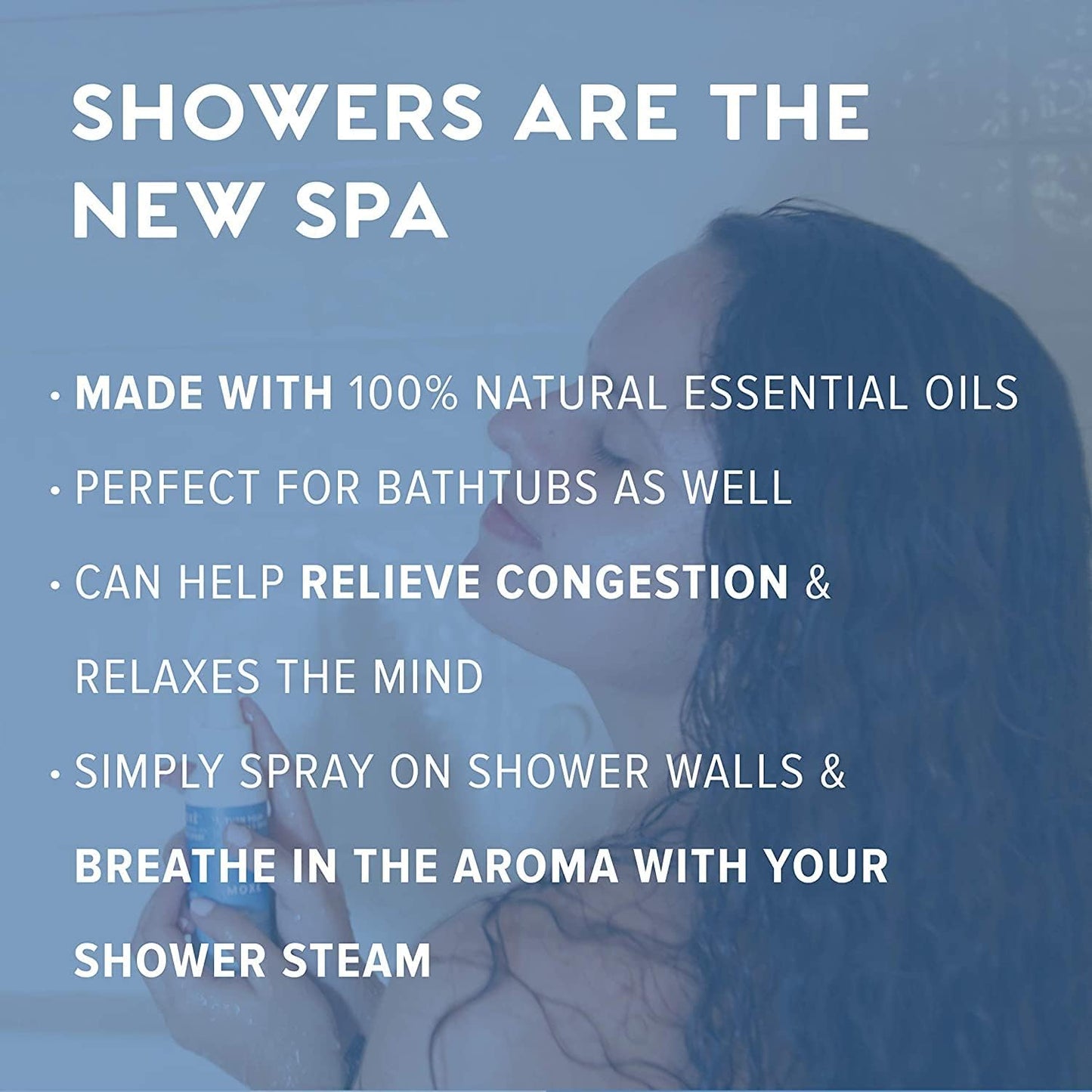 MOXE Shower Mist, Spa Steam Spray, Certified Natural Essential Oils, Aromatherapy, Tension Relief (Breathe, 4 Fl Oz (Pack of 2))