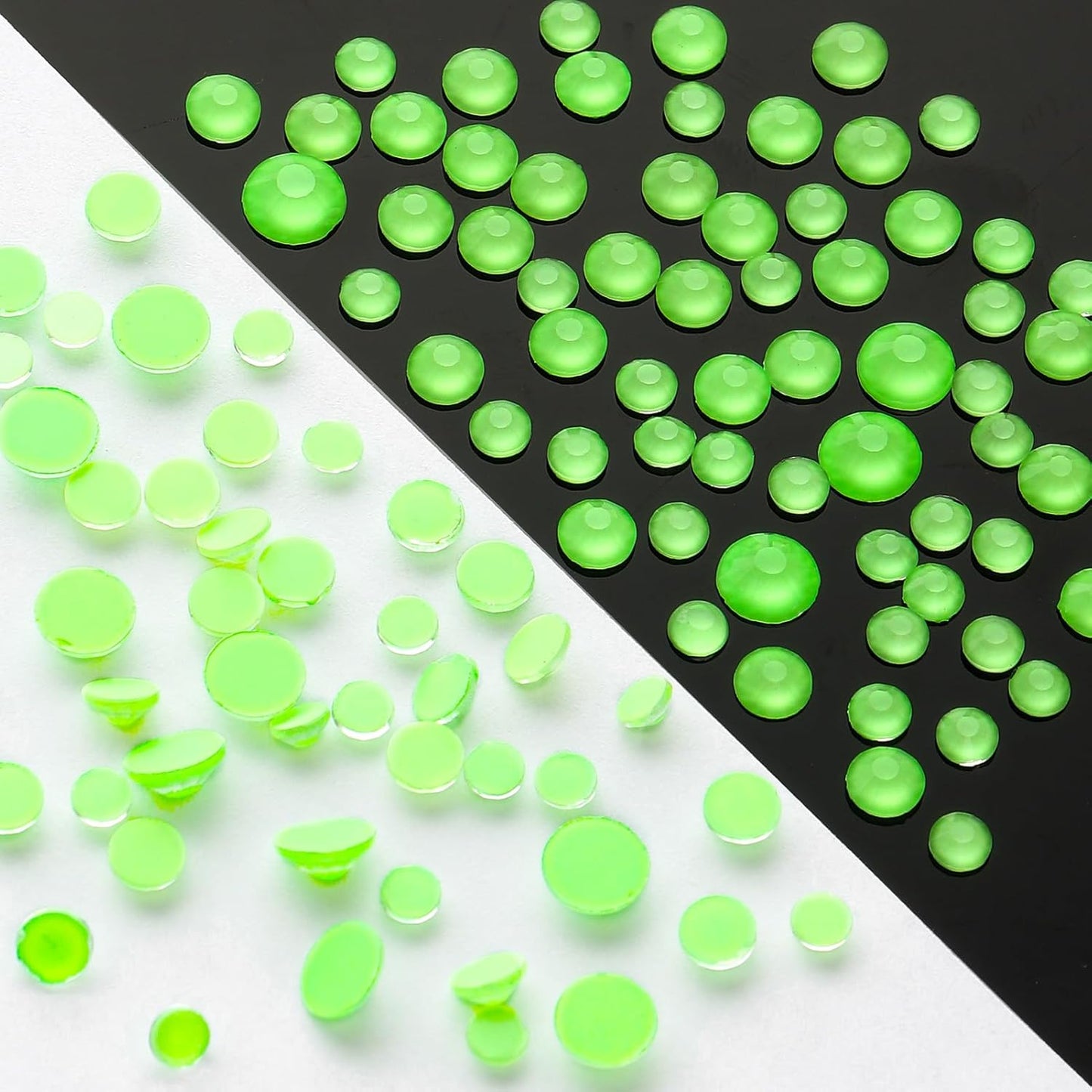 Mocha Lt.Green Flatback Rhinestones, Glass Rhinestones for Nail Art and Craft, Glue Fix, Loose Crystal Gemstones(Mocha Lt.Green, SS12, 1440pcs, 2.9-3.0mm)