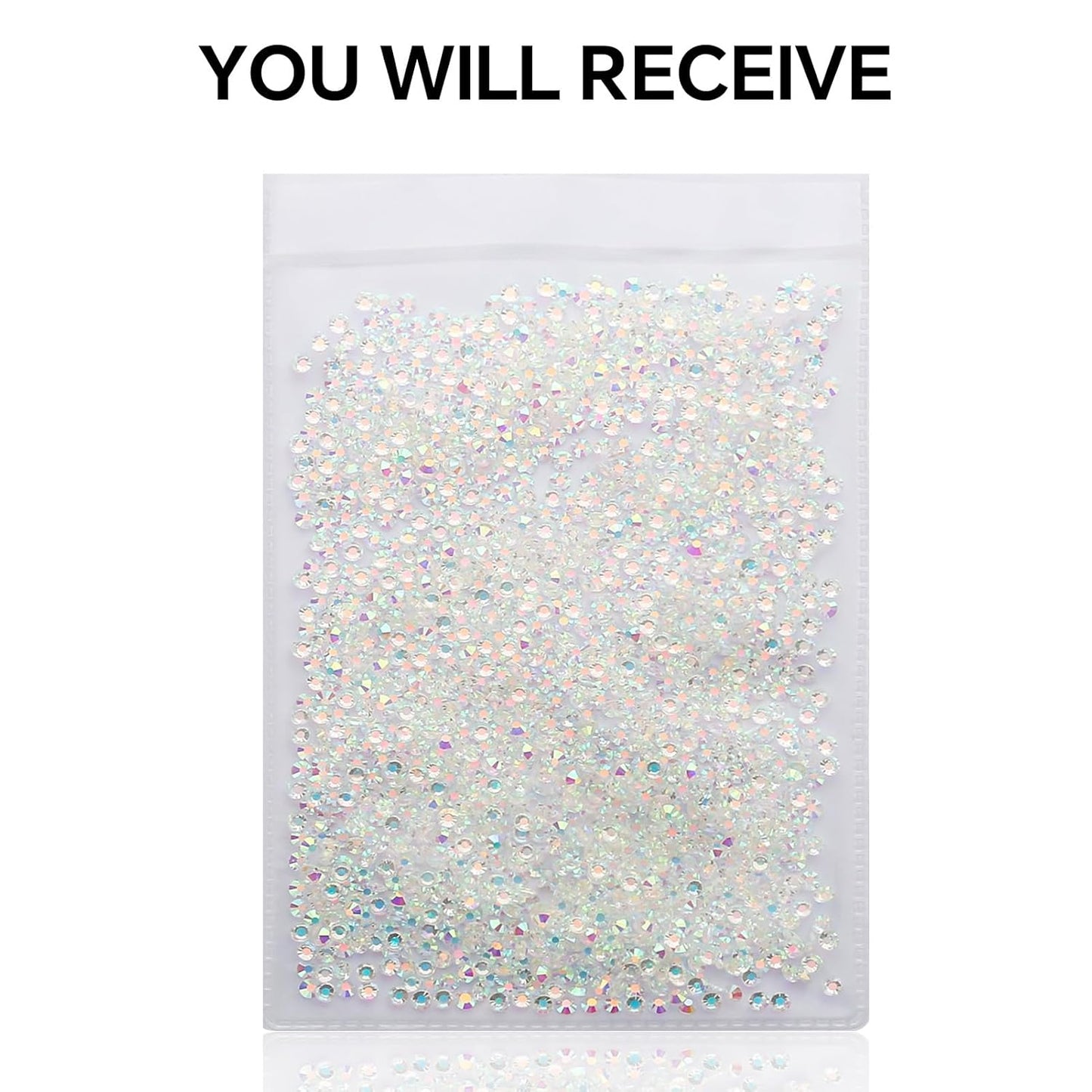 1440Pcs Transparent AB Crystal Rhinestones,Glass Flatback Rhinestones Gemstones Small for Nail Face Makeup Art Crafts Clothes Decoration -(SS6,2.0mm,Transparent AB)