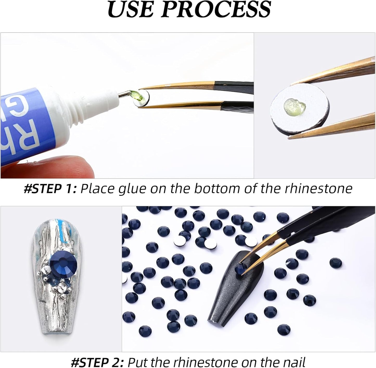 Montana Flatback Rhinestones, Glass Rhinestones for Nail Art and Craft, Glue Fix, Loose Crystal Gemstones(Montana, SS16, 1440pcs, 3.8-4.0mm)