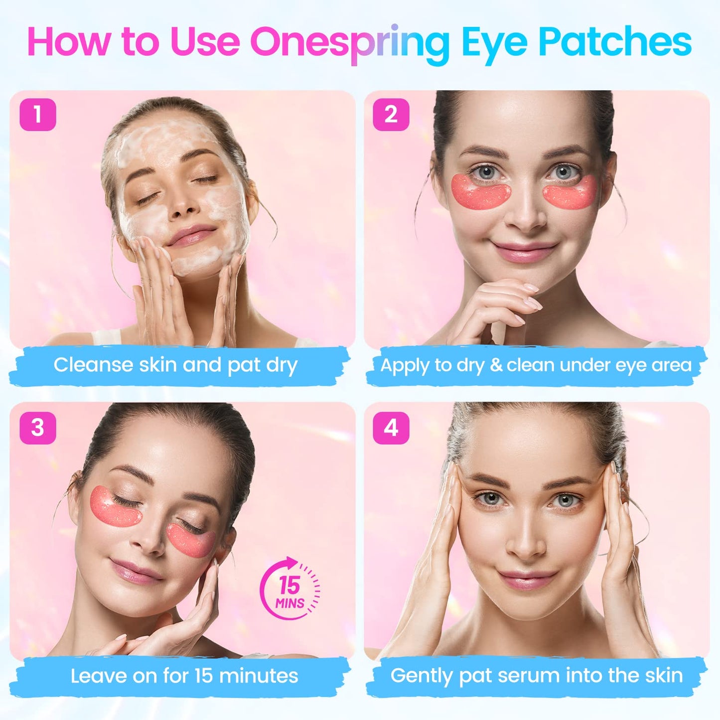 Under Eye Patches (32 Pairs) - Collagen-Infused, Anti-Puffiness & Dark Circle Treatment - Luxurious Skincare for Under Eye Bags & Fine Lines, Gifts for Women