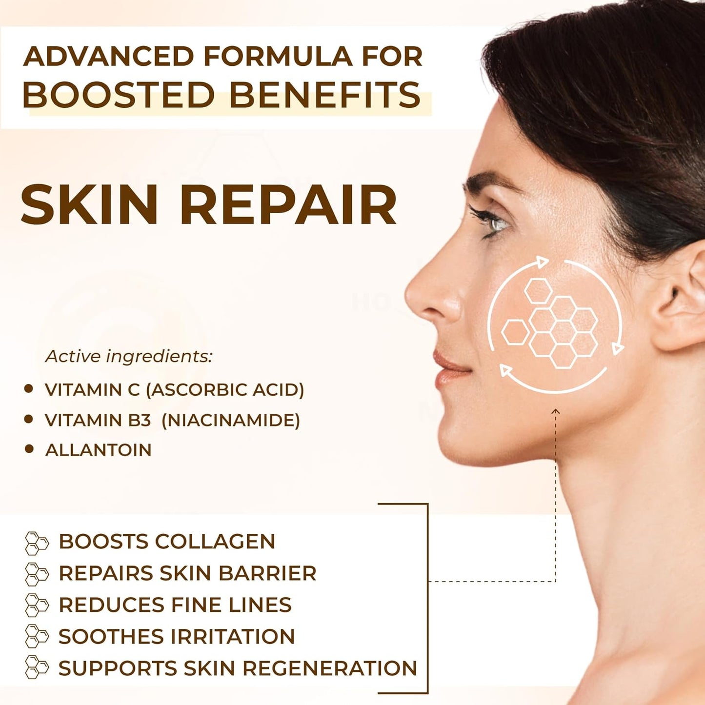 All Natural 20% Vitamin C Serum + 6 Active Boosters for Face, Dark Spots, Wrinkles, Brightening, Hydrating, Even Tone, Healthy Glow with Niacinamide, Hyaluronic Acid, Ferulic Acid, Vitamin E, Peptides