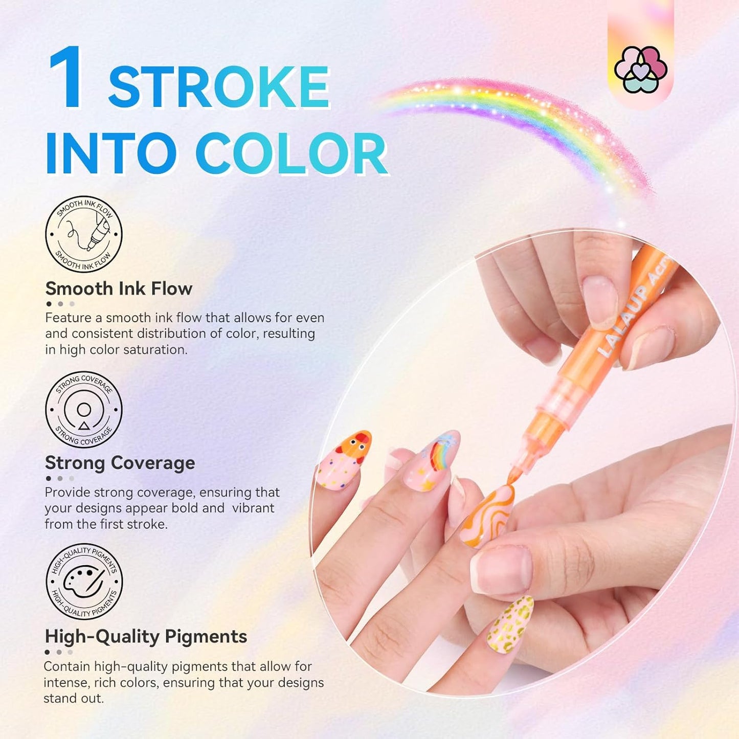 Saviland 12 Colors Nail Art Pens Set - 3D Nail Polish Pens Acrylic Paint Pens Nail Markers for Nail Art Drawing Painting Nail Point Dotting Liner Pen Manicure Tools Nail Design Kit Home Nail Salon DIY