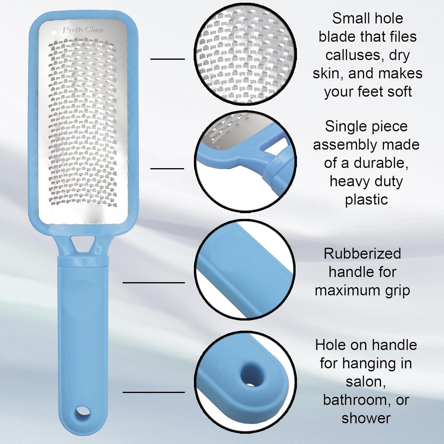 PrettyClaw | Foot File Callus Remover for Feet Care Pedicure Professional Foot File Filing Rasp Scrubber Tool Removes Dead Skin Salon and Spa Quality Blue