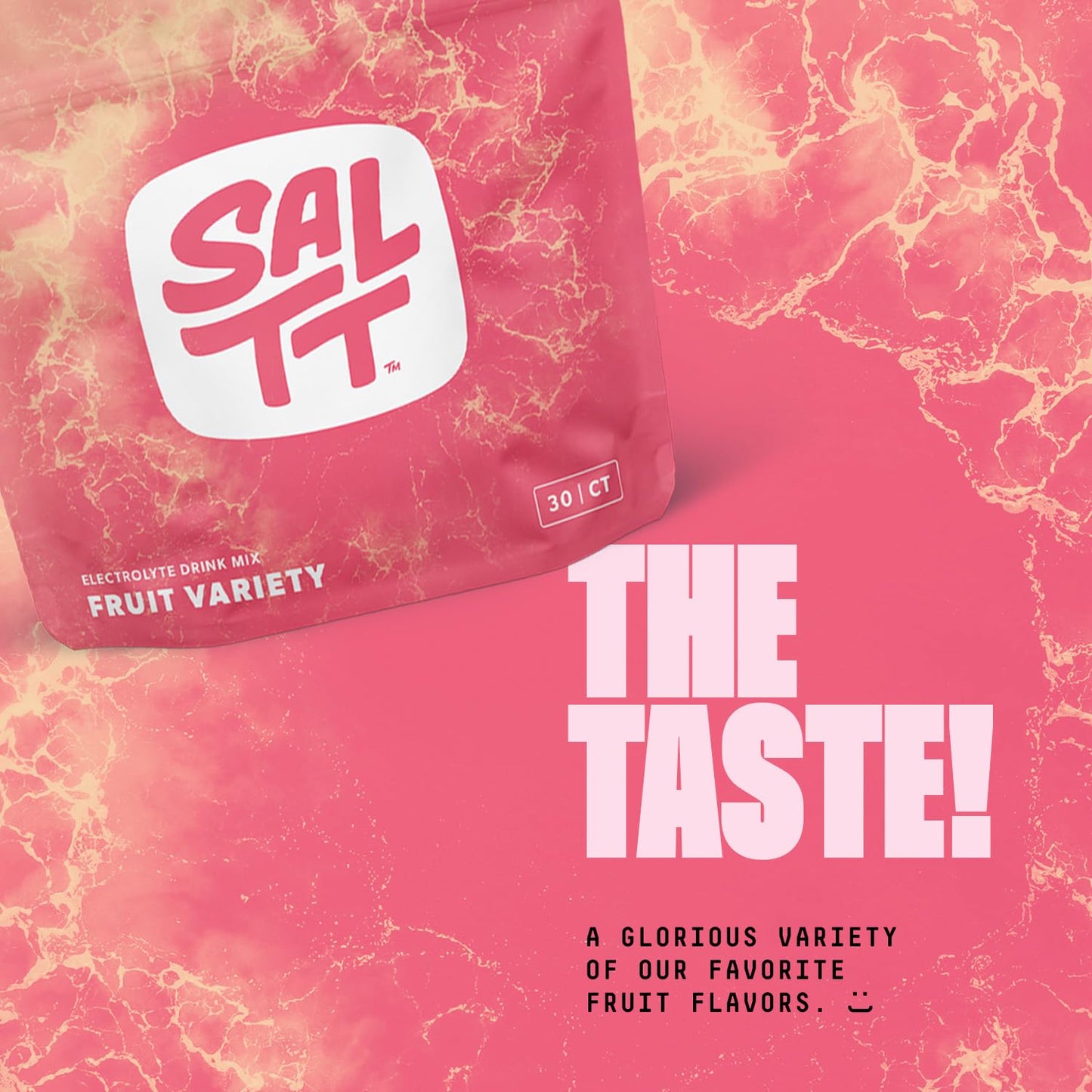 Keto Chow SALTT Electrolytes Powder Packets, Fruit Variety Pack (30 Packets) - Magnesium, Potassium, Sodium, Trace Minerals - Vegan, Sugar Free, Gluten Free - Travel Essentials - Made in USA