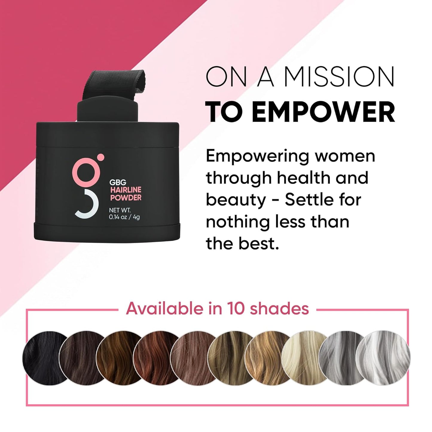 GBG Hairline Powder, White - 48-Hour Coverage Root Touch Up Powder for Bald Spots, Instant Hair Loss Concealer & Brightening Highlights - Hair Fillers for Thinning Hair for Women & Men, 4g