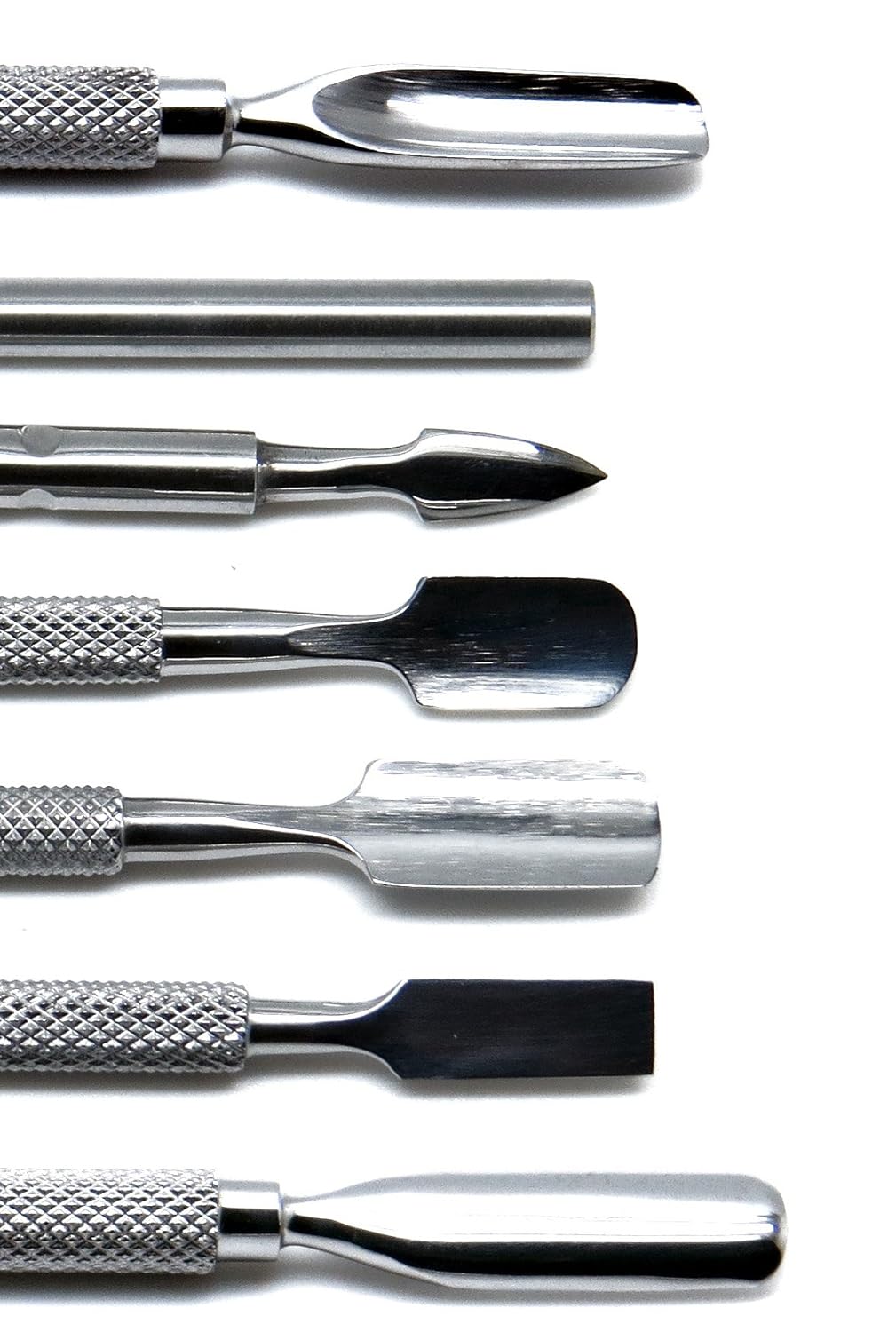 Cuticle Pusher Cutter - Professional Grade Stainless Steel Cuticle Remover and Cutter - Durable Manicure and Pedicure Tool - for Fingernails and Toenails - Set of 7