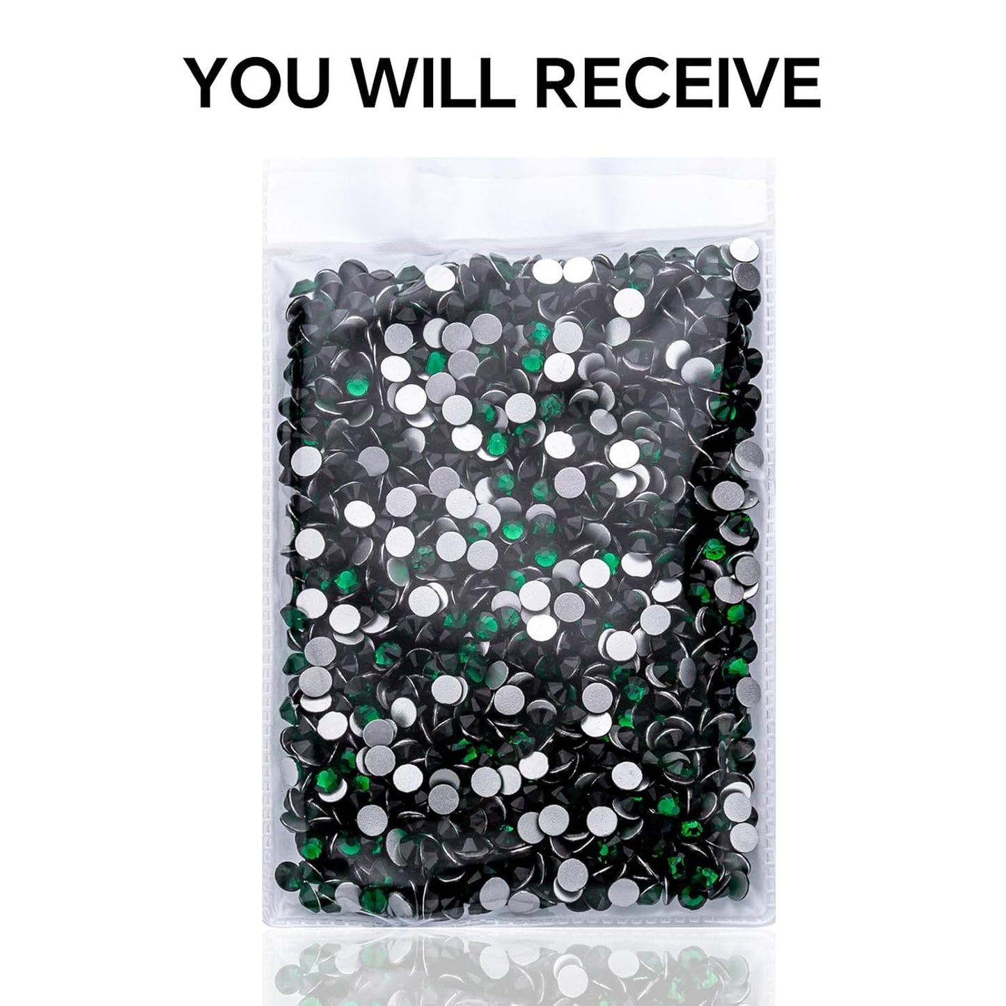 1440Pcs Dark Green Crystal Rhinestones,Glass Flatback Rhinestones Gemstones for Nail Face Makeup Art Crafts Clothes Decoration -(SS20,4.8mm,Dark Green)