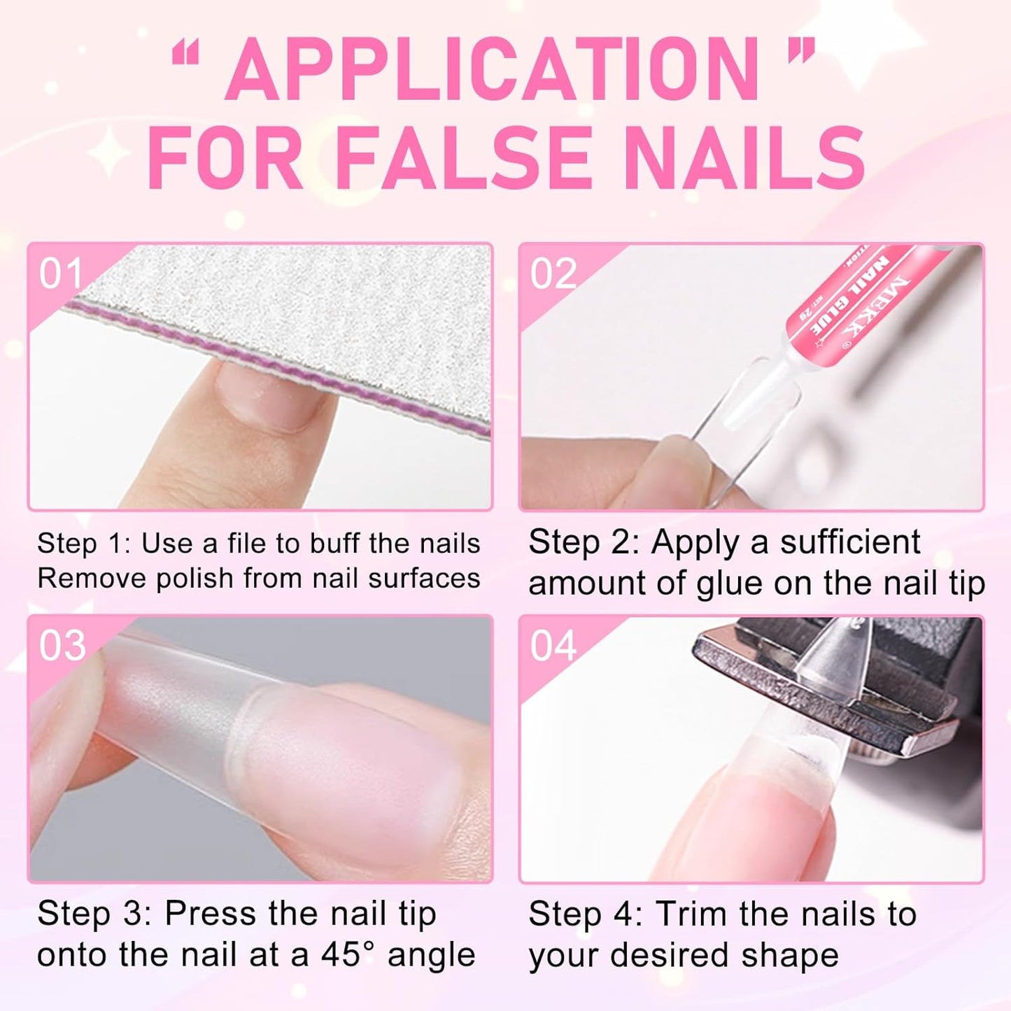 MEKK Nail Glue,Super Strong & Long-Lasting Nail Glue for Acrylic Nails,Press Ons & Nails Tips,Professional Adhesive for Nail Art Supplies,0.07OZ/PCS (12PCS)