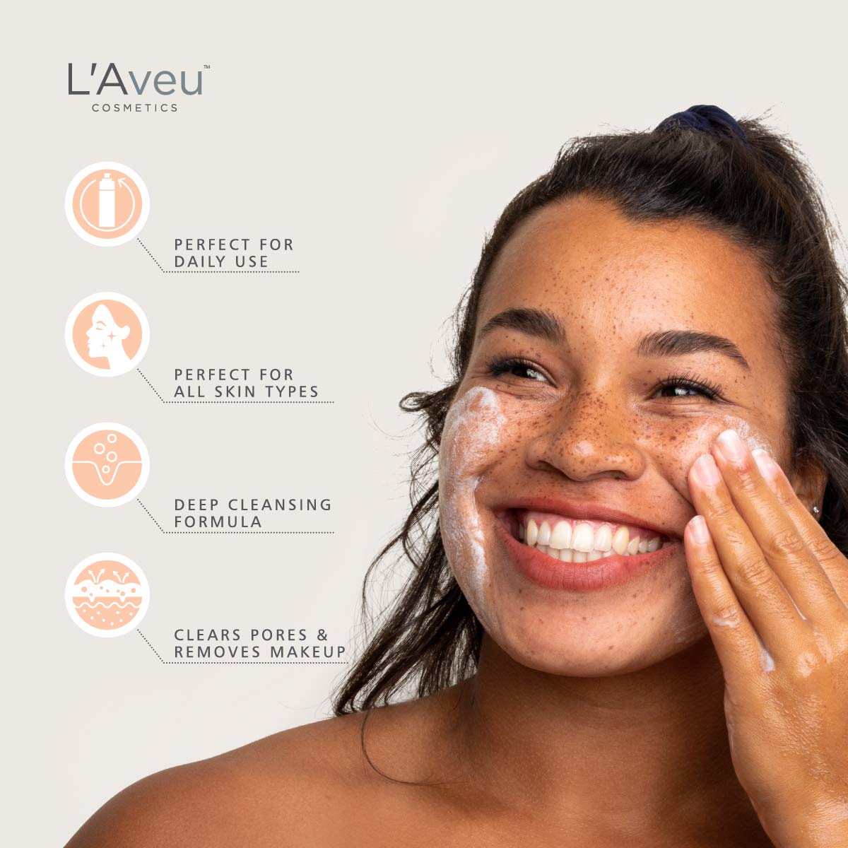 L’Aveu Foaming Facial Cleanser; Facial Cleansing Wash for All Skin Types - 2.7 fl oz