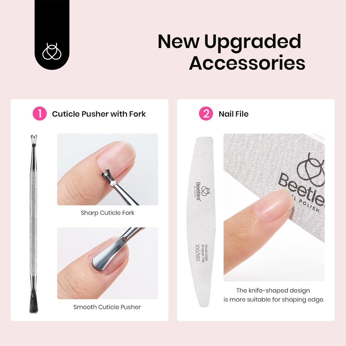 Beetles Nail Prep Kit Nail Dehydrator and Primer Nail Care Tool Kit 20ml Large Capacity Acid-Free & Hema-Free Dehydrate Bond Primer with Manicure Tools for Acrylic Nail Gifts for Women