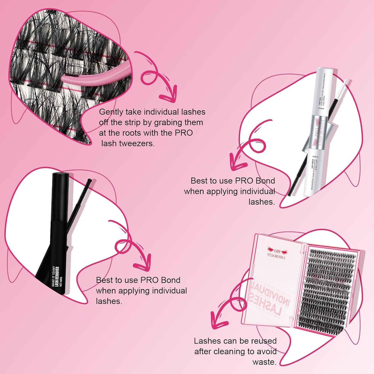 Lash CIusters 320Pcs Individual Lashes 3D Fluffy Cluster Lashes Natural Look Eyelash Clusters Faux Mink Wispy Lashes 30D+40D-D Mixed DIY Lash Extension (3D Fluffy-30D+40D-D,8-16mix)