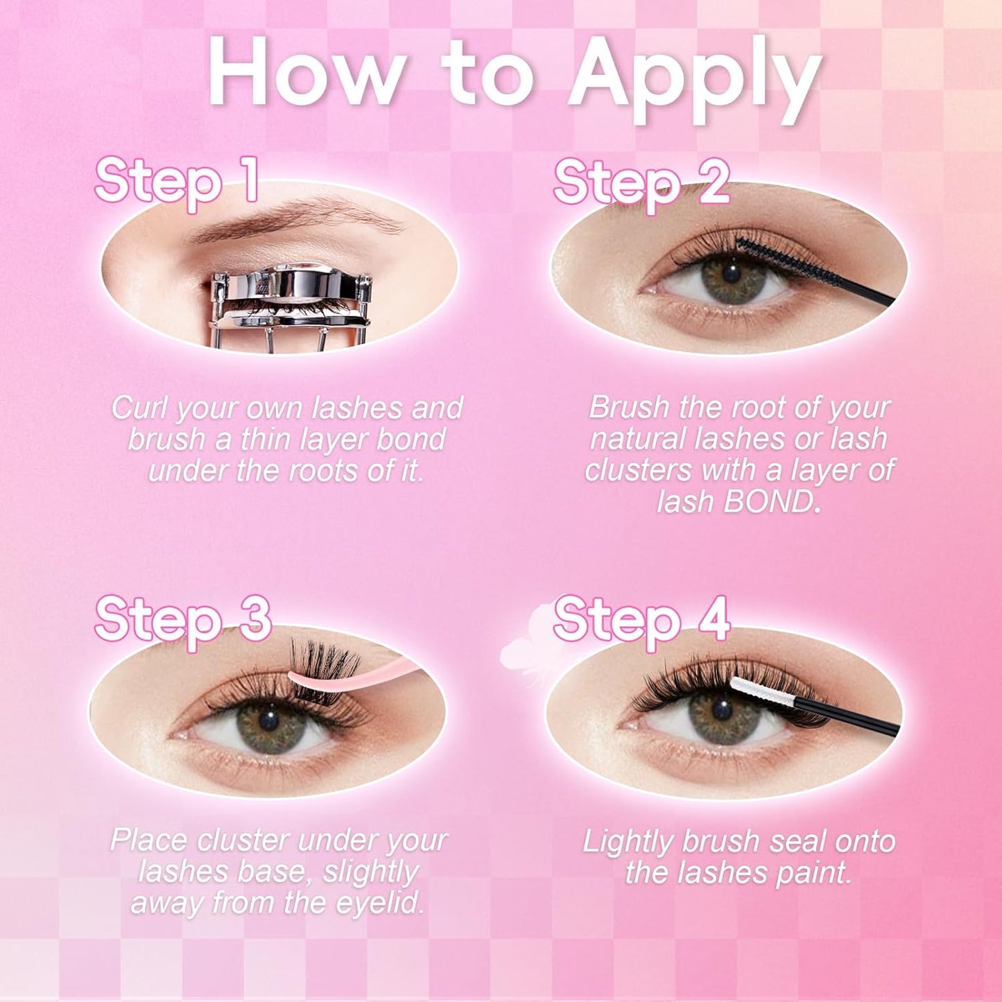 FADLASH DIY Lash Extension Kit - Lash Clusters with D Curl, Bond & Seal - Glue Remover & Tweezers for Home Use (100D+200D-0.07D-12-18MIX)