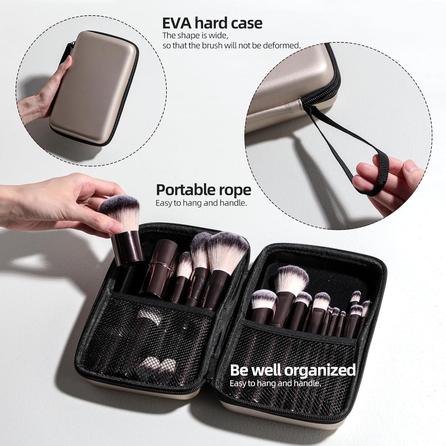 BS-MALL Professional Makeup Brush Set With Portable Case - Eyeshadow Brush, Concealer Brush, Blush Brush & Foundation Brush For Travel 20 Pcs, Labeled Daily Use & Versatile Occasions