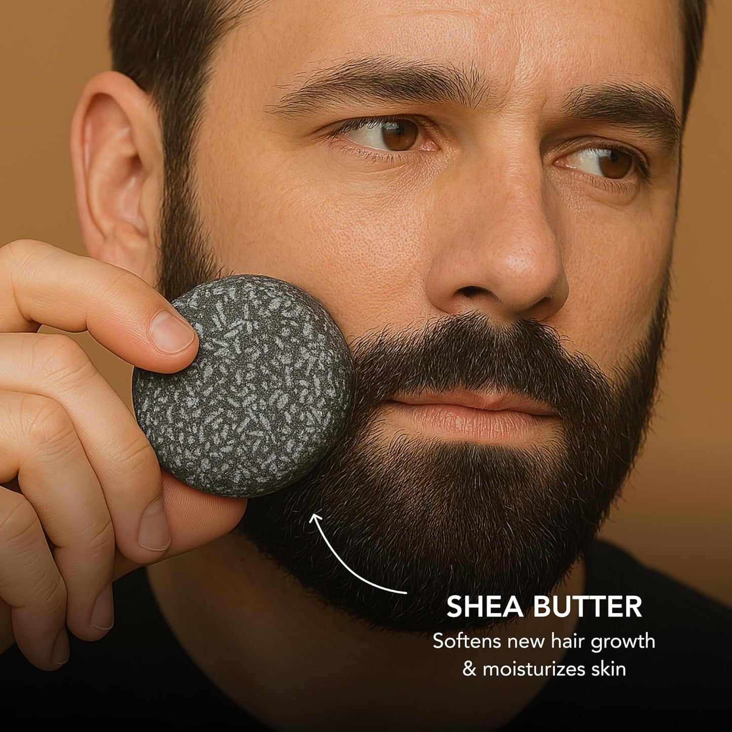Mane Beard Shampoo Bar for Men | Natural Charcoal Beard Wash with Bamboo Charcoal, Ginseng & Shea Butter | Handmade Beard & Hair Care Soap Bar | Gentle, Sulfate-Free Grooming for All Hair Types