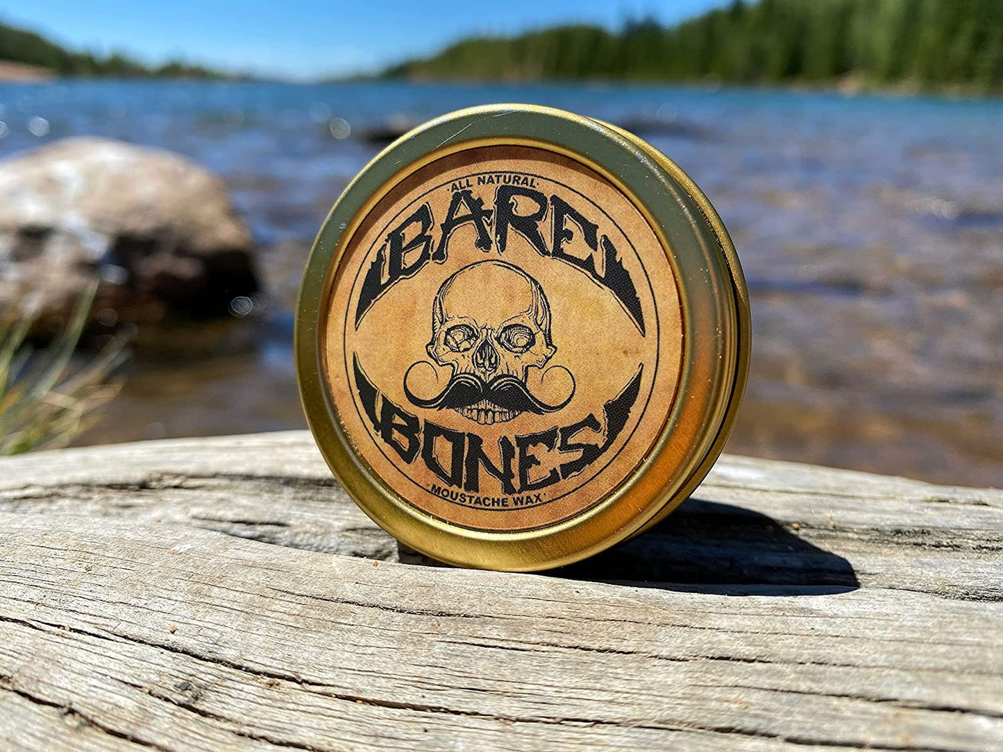 Mustache Wax Medium Hold Grooming For Men - 1oz Bare Bones Moustache & Beard Wax Tin - Perfect For Handlebar Mustaches By Death Grip - No Heat Source Required